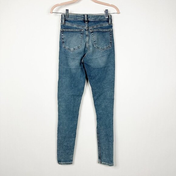 2/$30 Topshop Jamie High Rise Ripped  Skinny Mid Denim Tint W26 #9303 - Picture 7 of 12